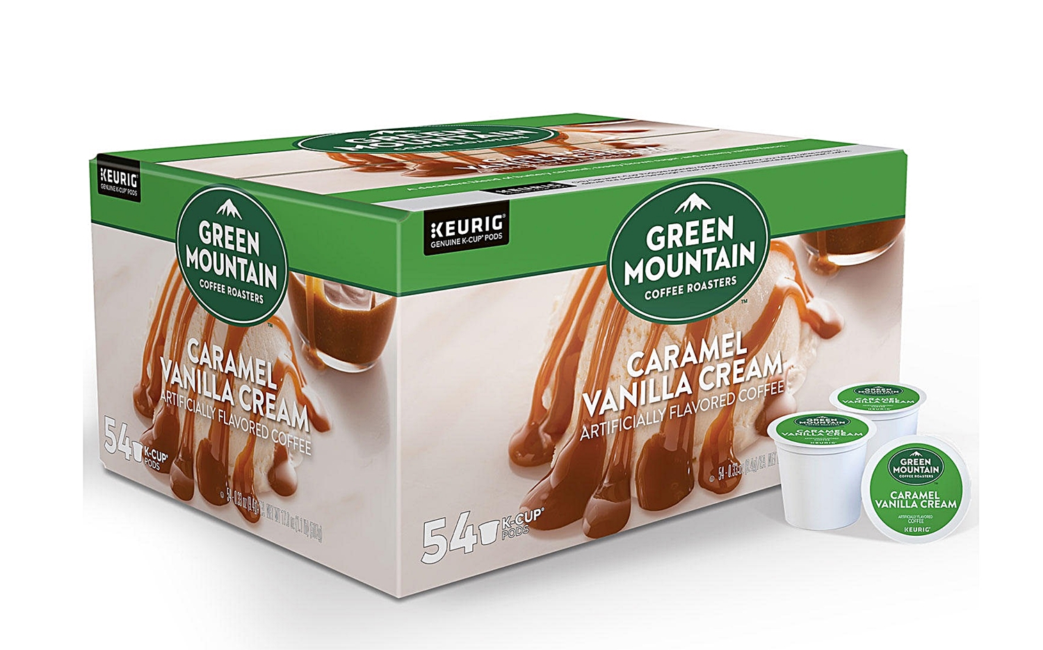 (image for) Green Mountain Coffee Caramel Vanilla Cream Flavored K-Cup Pods - Click Image to Close